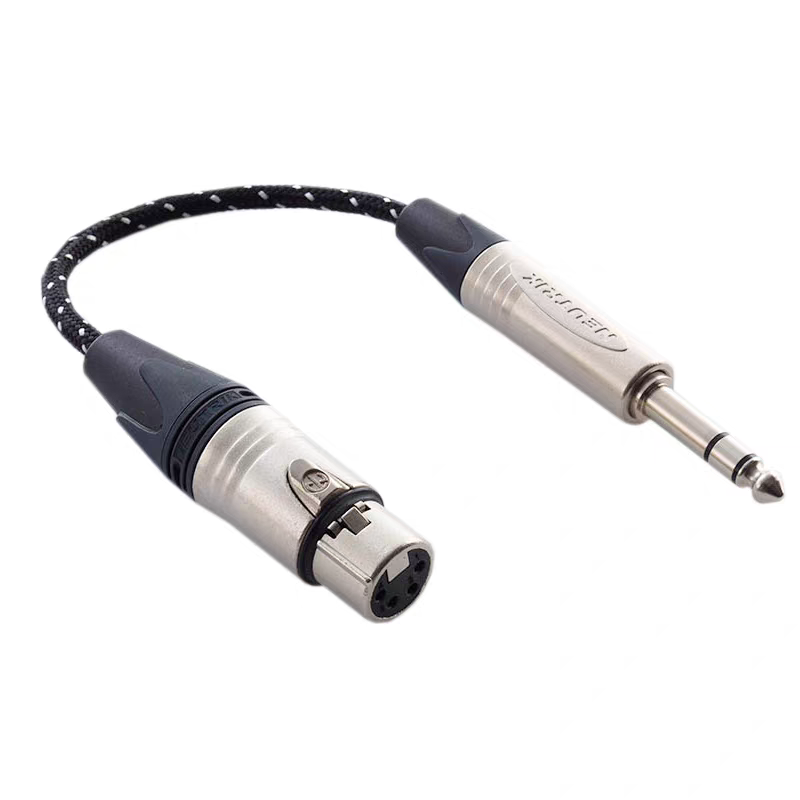 歌德适用张扬平衡转接线4芯卡侬母转6.35 4.4 3.5mm公音频转接线