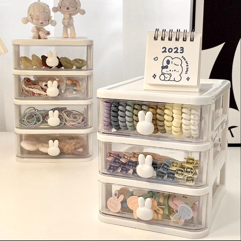桌面收纳盒儿童发饰收纳盒笔筒宿舍办公室置物架放胶带可爱盒子