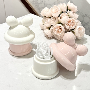 牙签罐创意带盖防飞灰客厅家用可爱创意摆件办公室烟灰缸高级感