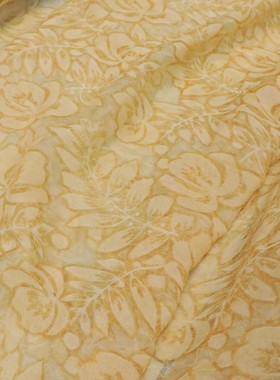 姜黄色夏季压花炒色雪纺布料 不易皱连衣裙衬衫旗袍汉服服装面料