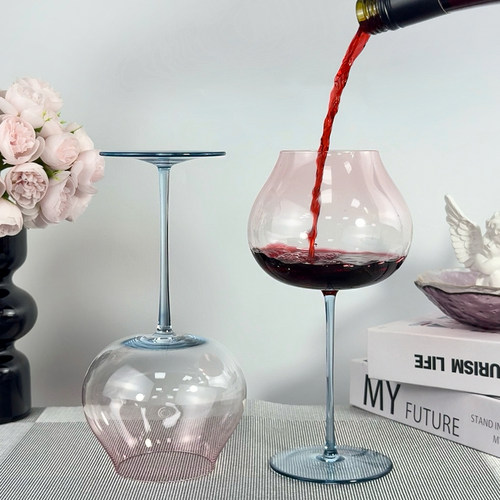 北欧奢华海月蓝红酒杯家用