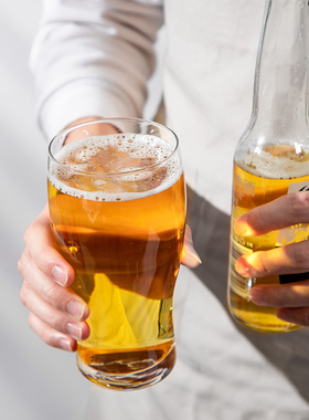 玻璃大号抖音啤酒杯家用容量加厚创意网红个性扎啤杯精酿酒吧酒杯