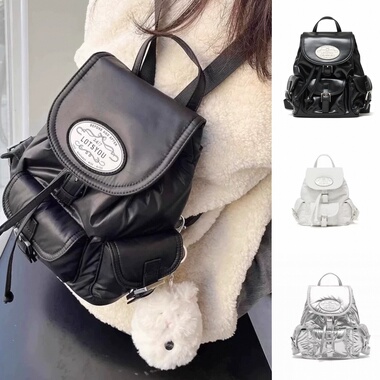 韩国LOTS YOU25新款jennie同款清新碎花小巧多口袋双肩包背包女包