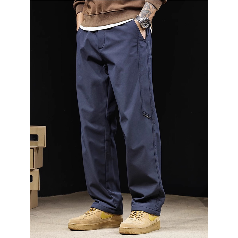 加绒直筒休闲裤男士三防冲锋裤男春秋款宽松大码长裤春季2026新款