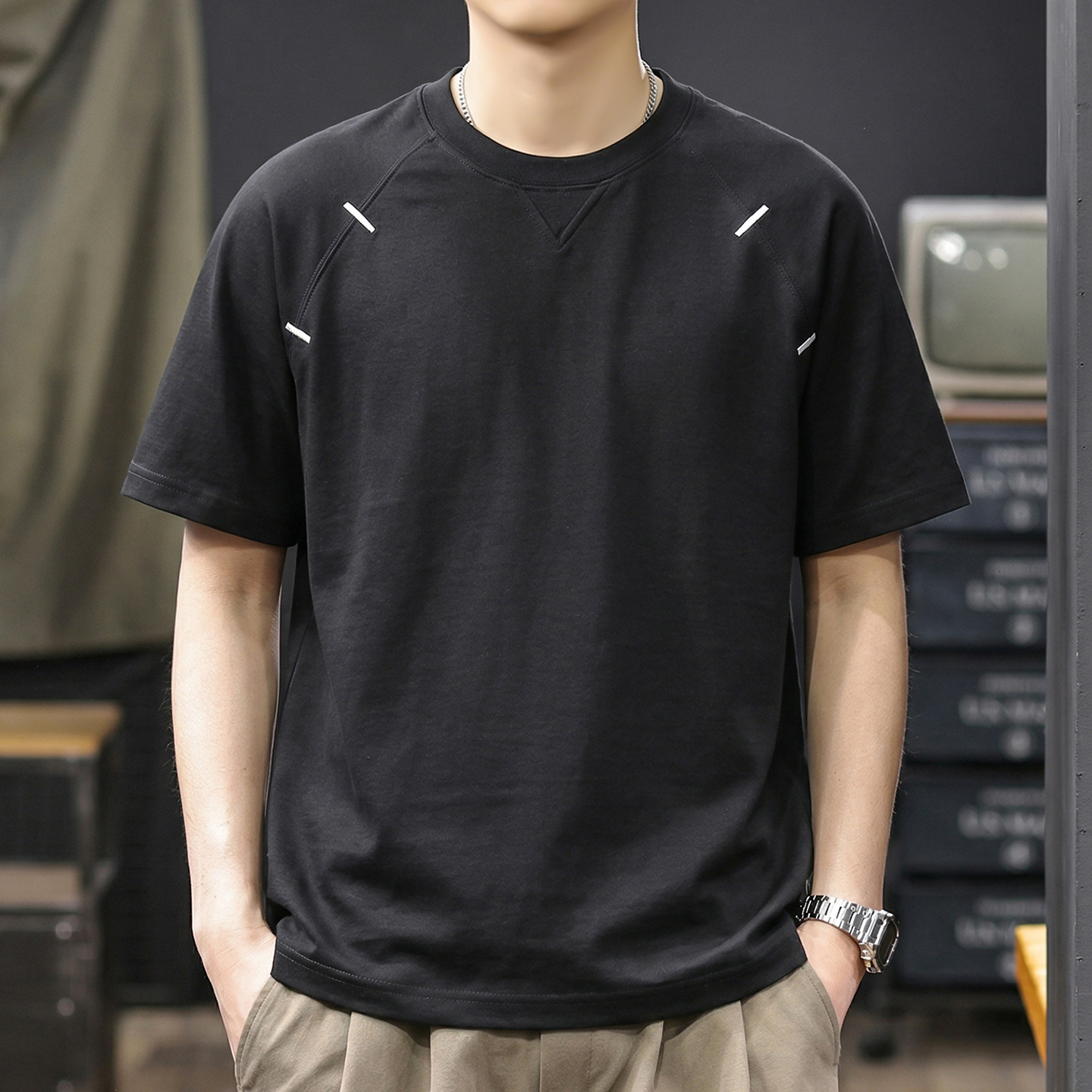莫代尔冰丝棉凉感透气短袖T恤男2026夏季男士休闲通勤半袖衫男款t