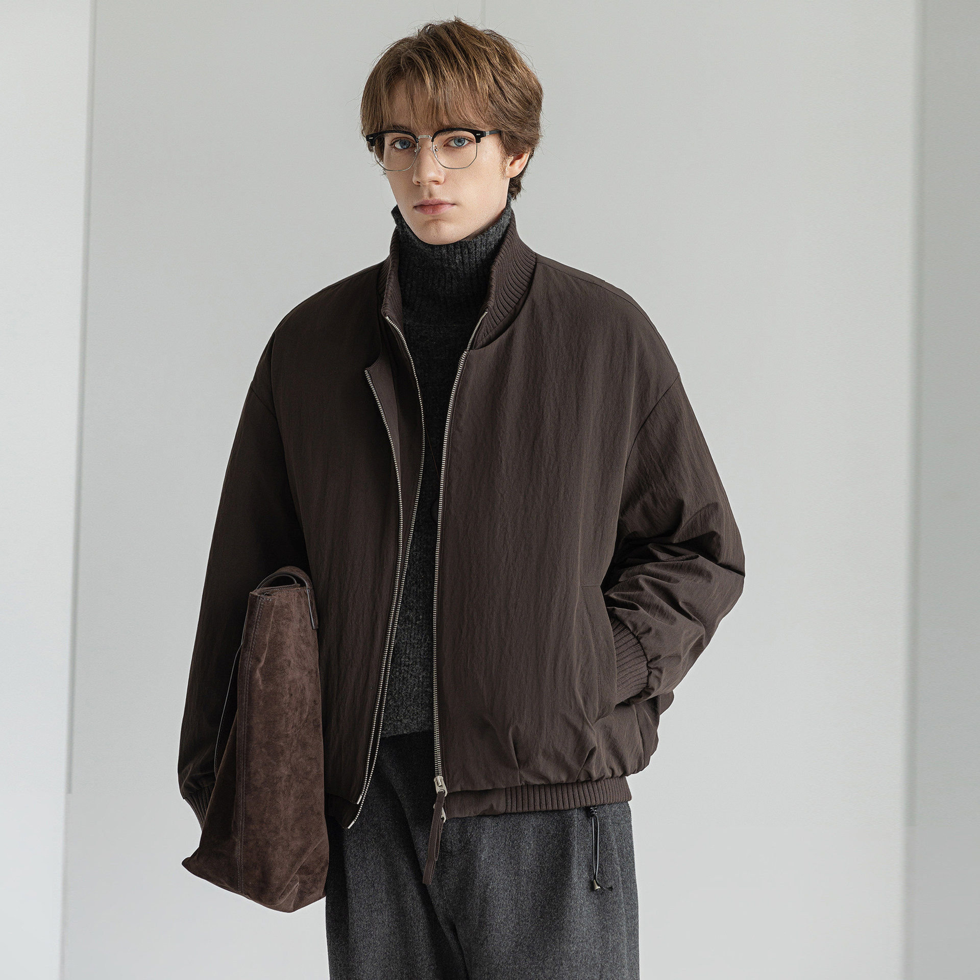 D7K设计师款90白鸭绒羽绒外套2026冬装新款宽松休闲加厚夹克男装
