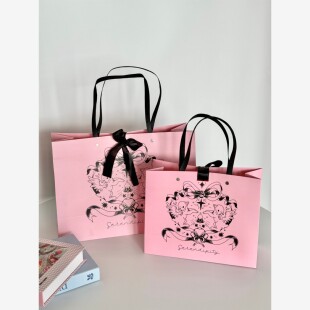 小众粉色礼品袋高级感手提袋朋友生日送礼物精美加厚大号包装纸袋