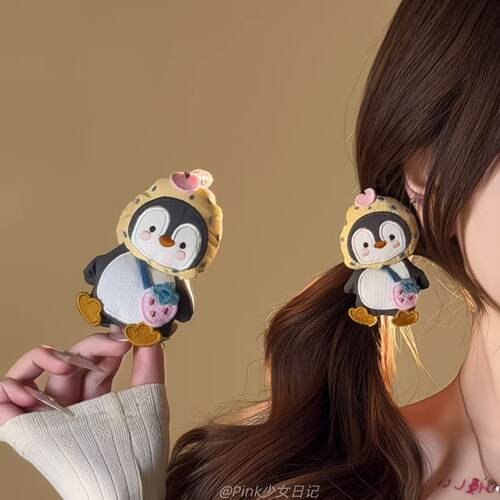 penguin企鹅香蕉夹！新款可爱卡通企鹅发夹香蕉夹甜妹侧边刘海夹