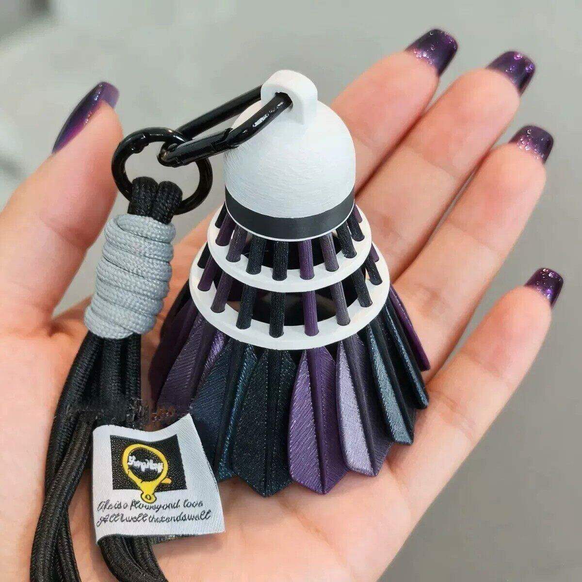 璀璨星空羽毛球挂件钥匙扣高级简约羽毛球爱好者运动背包挂饰装饰