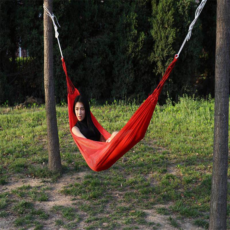 驴行者户外冰丝网状吊床户外透气室内夏季家用成人双人儿童秋千冰