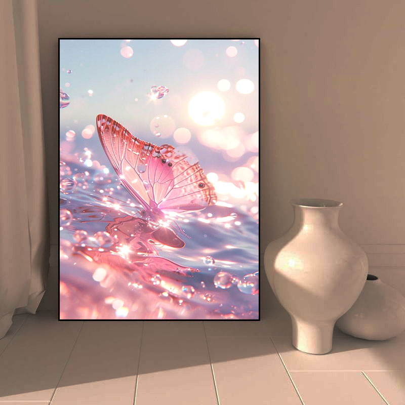 轻奢治愈蝴蝶光影发光装饰画客厅沙发背景墙秘境玄关卧室壁画挂画