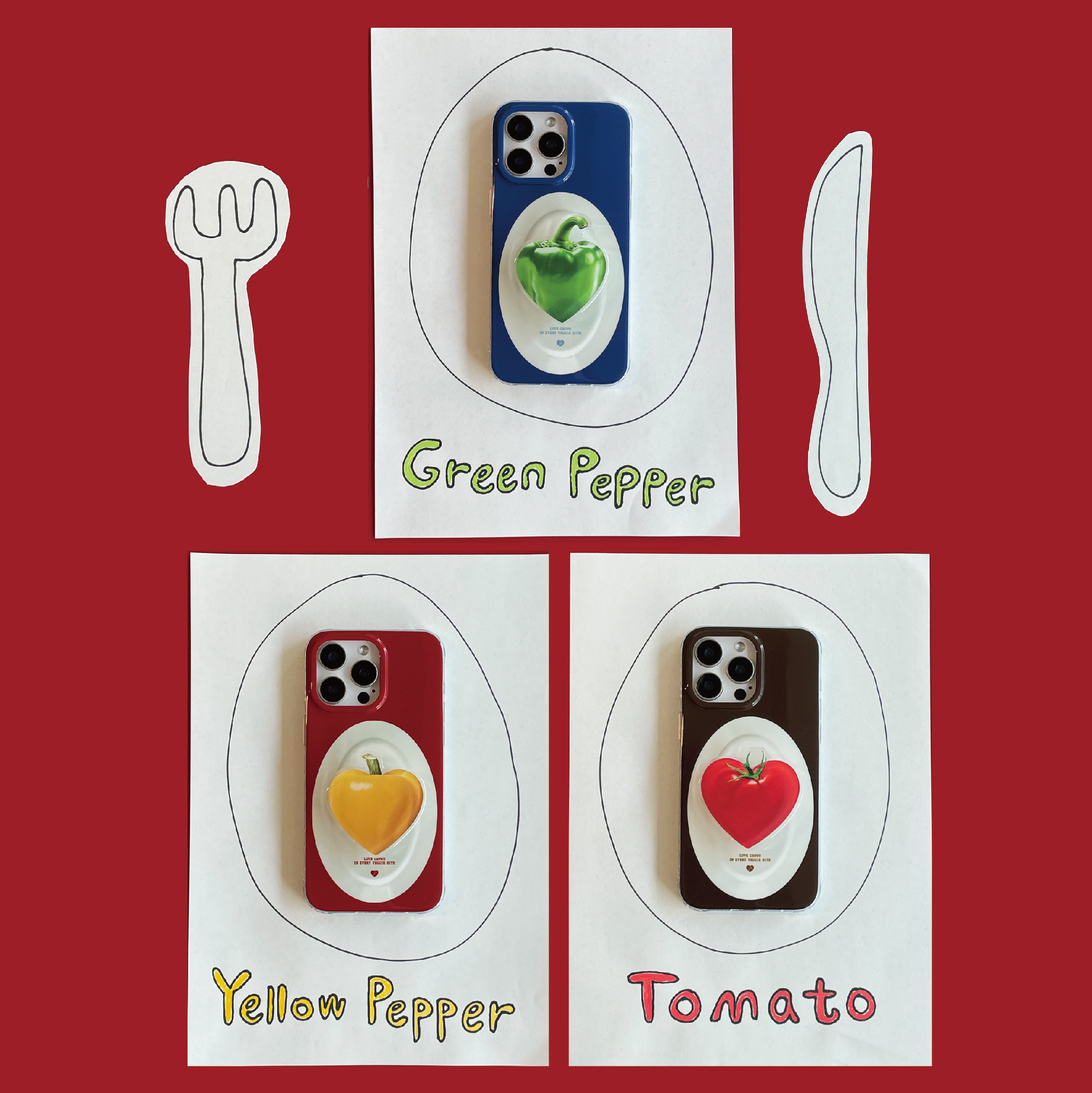 大小波 原创 veggi case 蔬菜多多全包手机壳滴胶气囊支架双层亮面软壳苹果iPhone16/15/14