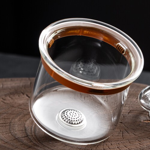 顶壶全玻璃内胆D24飘逸杯泡茶壶玻璃茶仓滤网D23系列玻璃内胆配件
