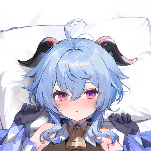 C107画师むりょ新作原神椰羊甘雨游戏动漫二次元周边等身抱枕套