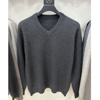 双鹿羊毛衫男款冬季v领羊绒衫男