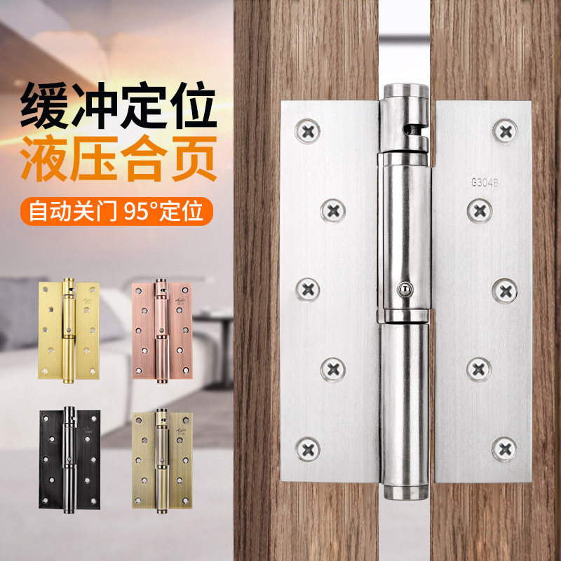 不锈钢隐形门合页带闭门器缓冲隐形液压弹簧合页自动关门定位铰链