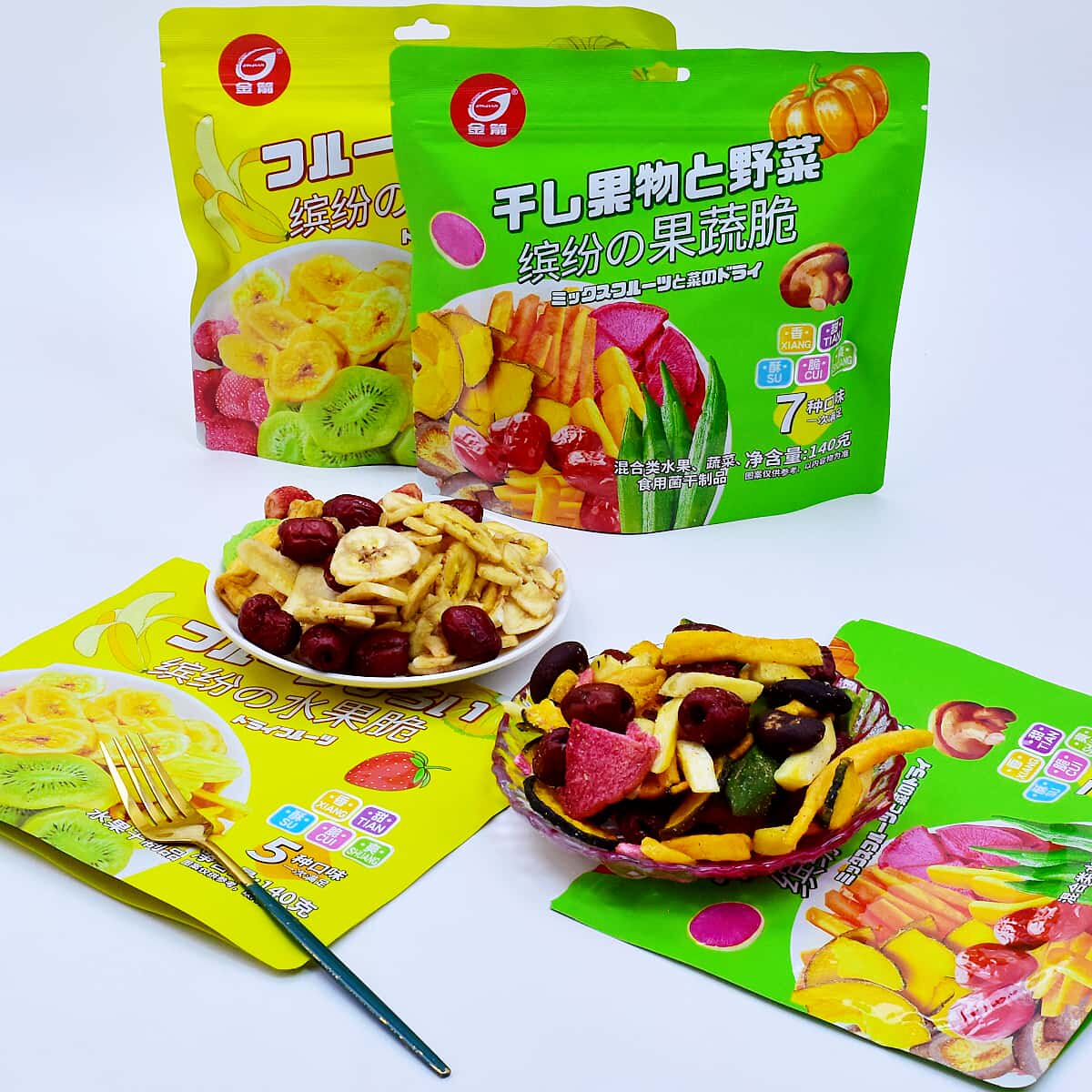 金箭缤纷果蔬脆水果脆140g/袋混合水果干什锦脆片休闲解馋小零食