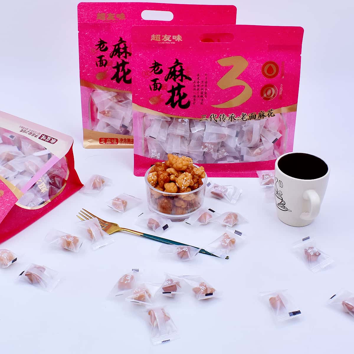 超友味红糖芝麻椒盐味老面麻花袋装218g怀旧小零食办公室休闲食品