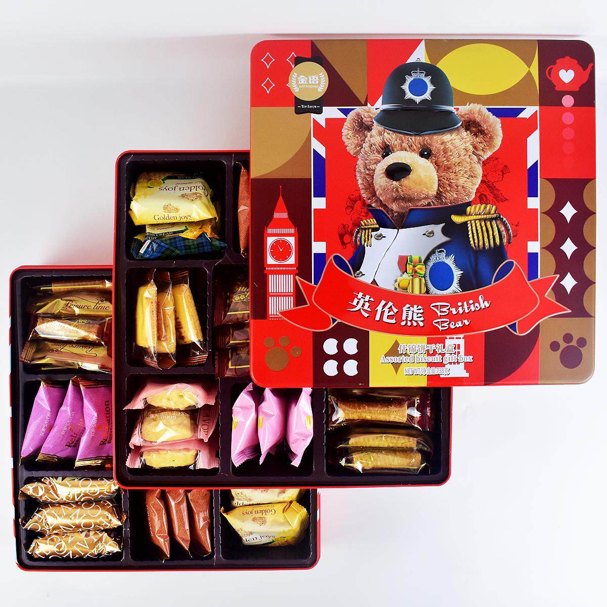 topsavor金语英伦熊什锦饼干礼盒738g伴手礼年节婚庆送礼零食点心