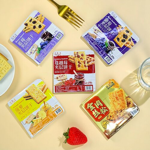 明之选水果夹层饼干休闲解馋零食
