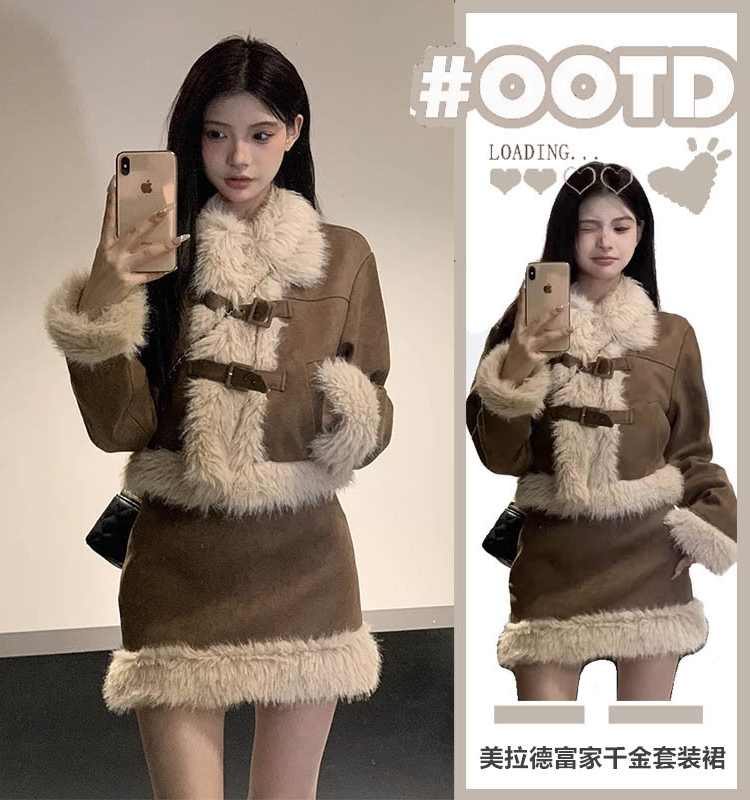 秋冬女装韩剧潇湘式美拉穿盐式轻熟冬裙两件套裙