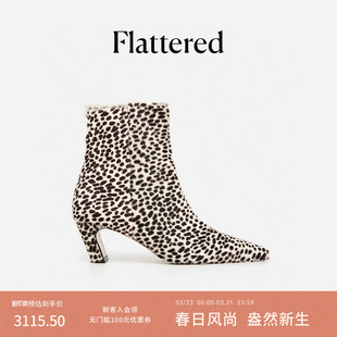 靴尖头高跟短靴显瘦瘦靴踝靴2026新品 Flattered Xena女士麂皮时装