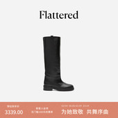 明星同款 Frances女士牛皮直筒骑士靴显瘦及膝靴长筒靴 Flattered