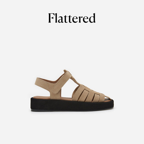 Flattered手工镂空厚底罗马凉鞋
