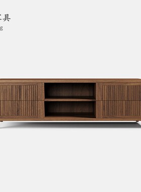 北美黑胡桃意大利现代全实木电视柜Eleva全实木北欧整装储物柜
