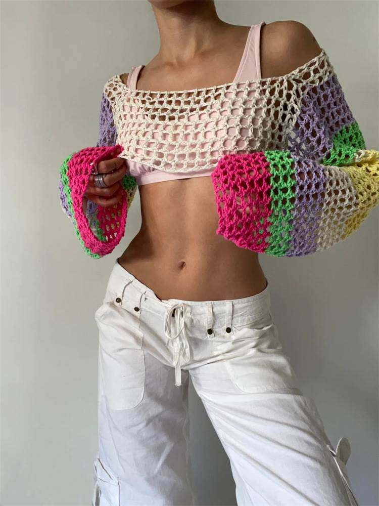 Women's knitwear cover up sexy sun protection shirt T-sh