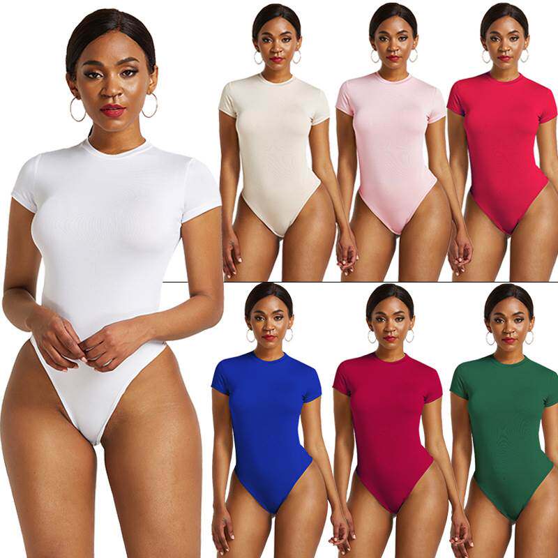 2020 summer tops women bodysuits undershirts 短袖连体打底衣