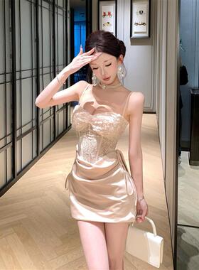 高级感辣妹吊带不规则晚礼服2026夏季新款法式气质设计感小众女装