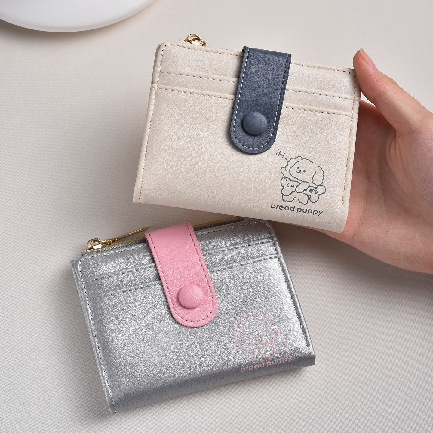 面包小狗卡包女士2025新款萌趣短款卡夹钱包一体可爱学生零钱包,箱包皮具/热销女包/男包,钱包,淘宝优惠券,粉丝福利购,淘宝优惠卷