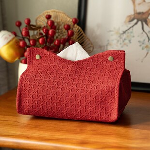 2025新年红色喜庆客厅氛围感结婚抽纸盒餐巾纸收纳盒酒店餐纸巾盒