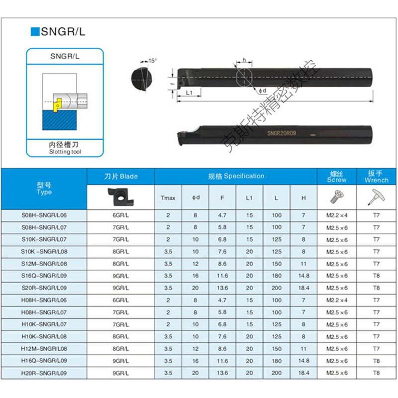 。小孔内径槽刀杆SNGR08J07/10K07/10K08/12M08/16Q08/20R09 8GR