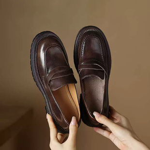 单鞋 断码 3.5厘米厚底牛皮乐福鞋 福利 女9798 特价