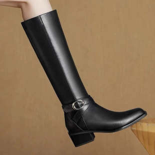 4厘米头层牛皮长靴女鞋 福利 5762 特价 断码