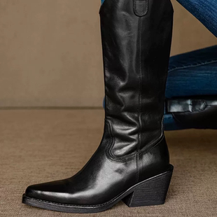 高定头层水洗里外全马皮高靴女靴623 089
