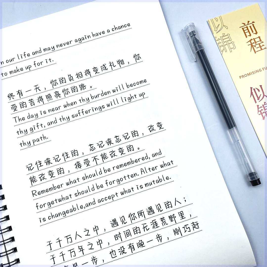 工厂颜控柠檬体手写体硬笔中性笔行楷男女生字体练字帖大学生漂亮