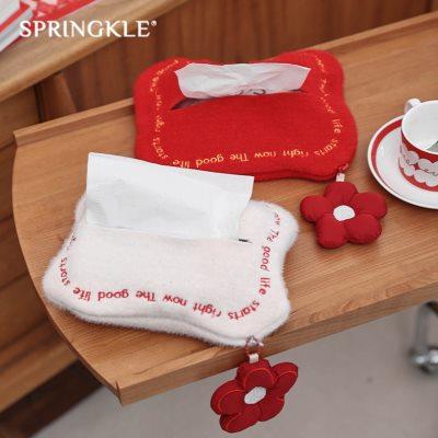 springkle纸巾套结婚红色喜庆新中式婚礼婚房装饰布置用品大全