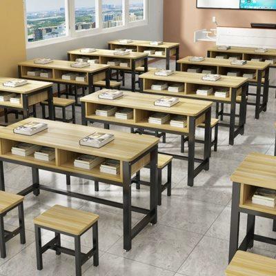 课桌辅导班培训桌学校托管补课双人中小学暑假班书法桌补习小饭桌