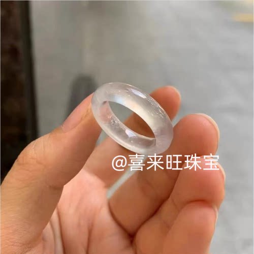 冰透种白冰高冰种玉石戒指指环