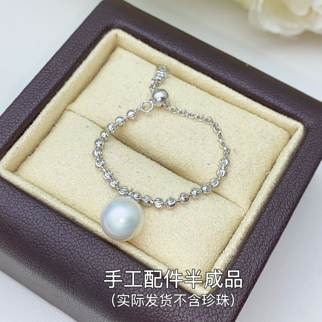 DIY配件蕾丝s925纯银戒指