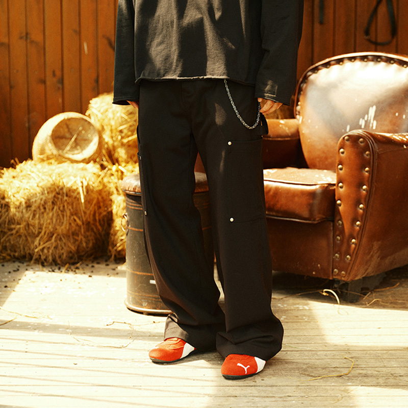 美式羊毛直筒西裤