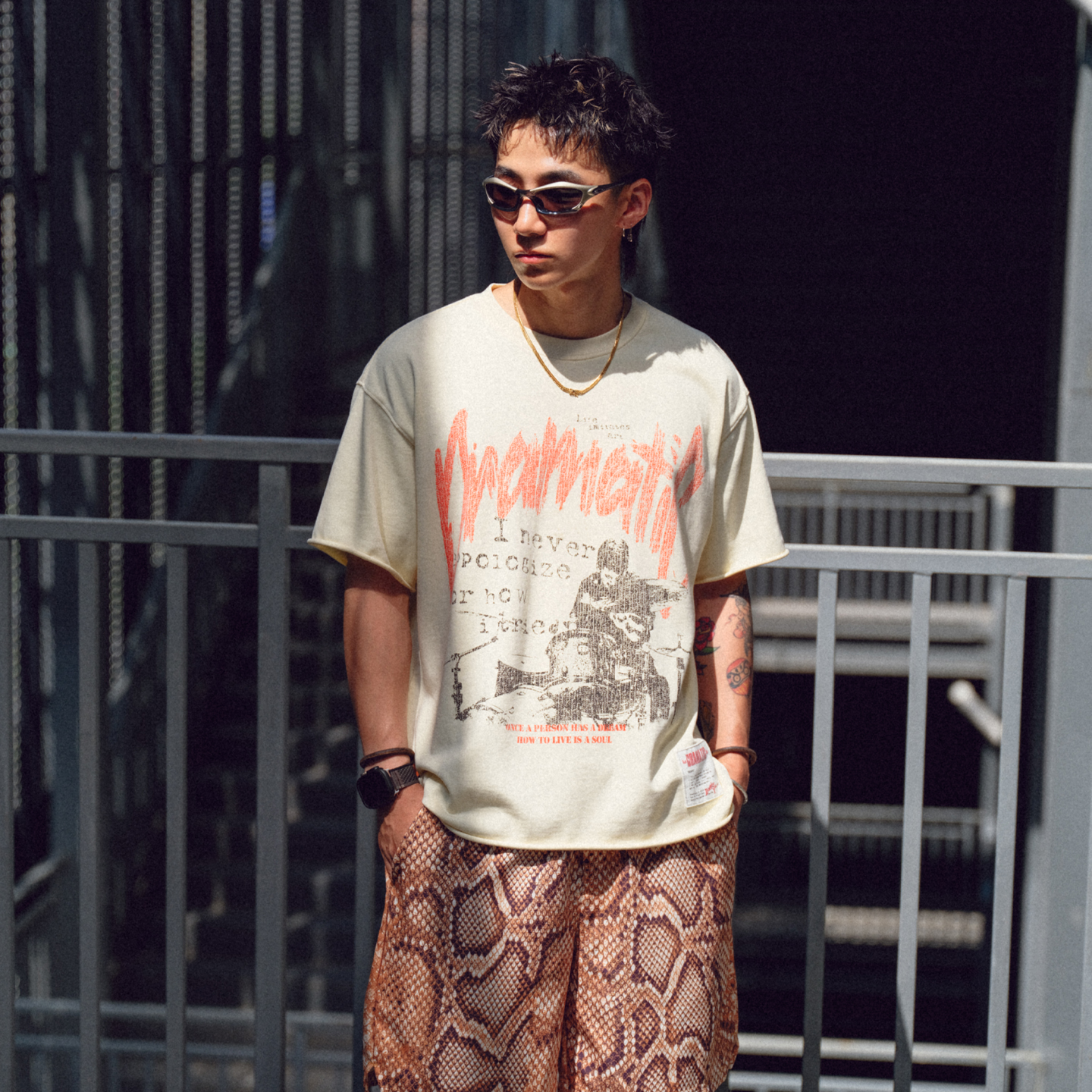 Liberty line25ss美式电影主题印花短宽剪裁短袖T恤new vintage