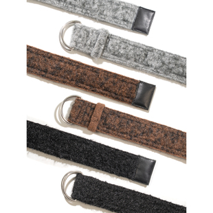 Liberty line 25fw 欧美毛绒编织材质金属D型扣混搭风格简约腰带