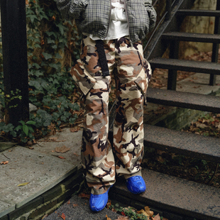 Liberty line25fw军事cargo箱型立体口袋宽松立体剪裁阔腿工装裤