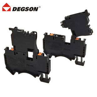DEGSON高松DS4-HE免工具直插LD熔断器玻璃陶瓷保险丝导轨接线端子