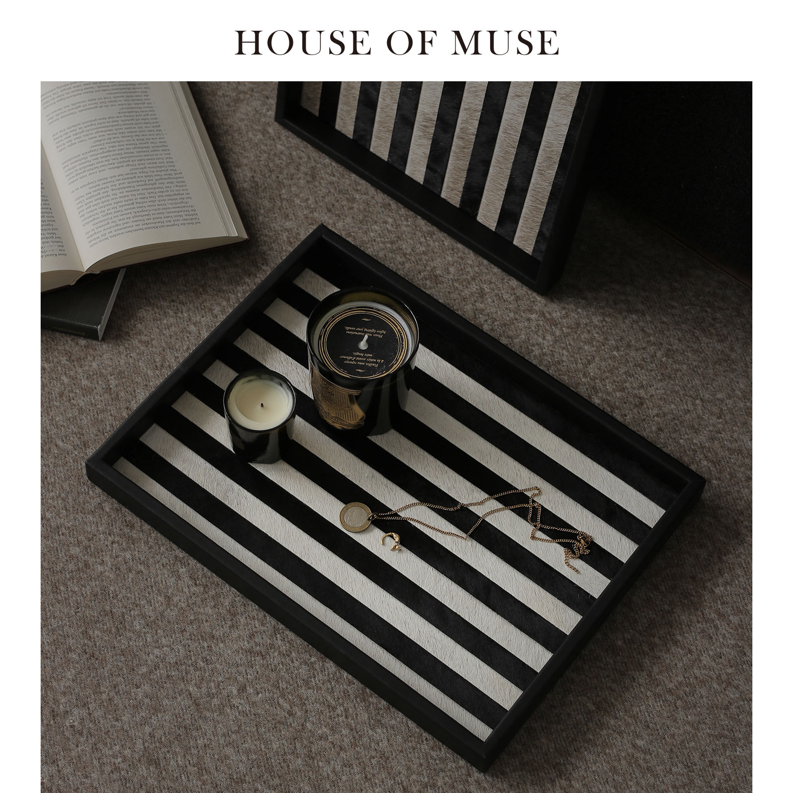 缪斯家高端皮毛香薰蜡烛收纳托盘