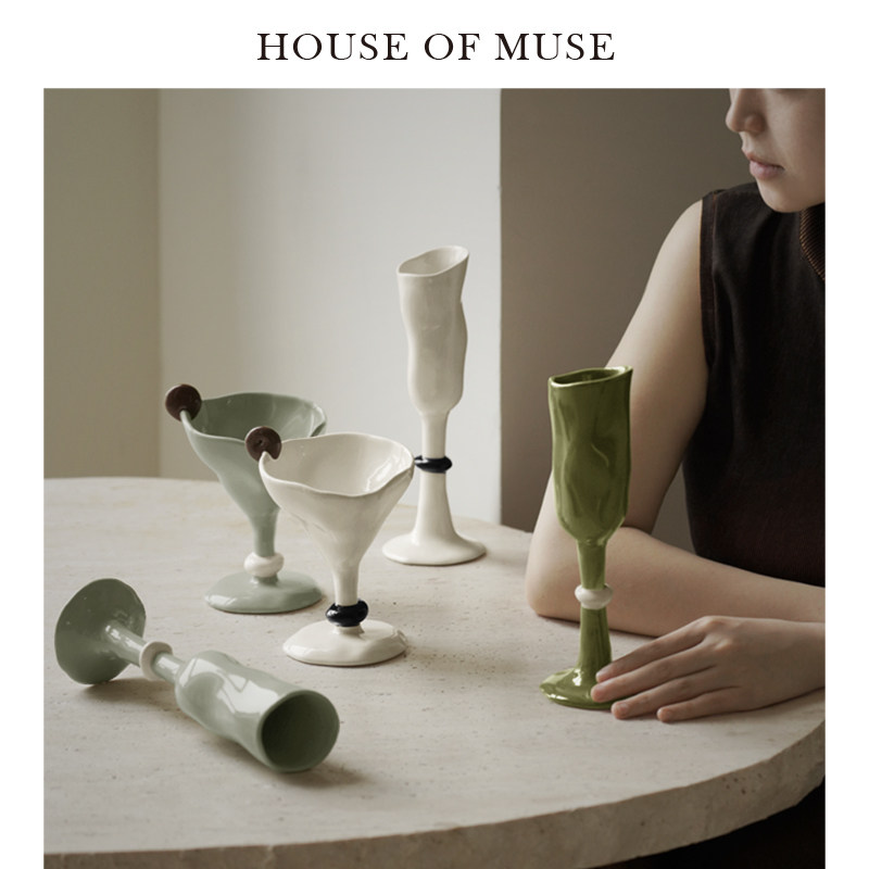 缪斯家 榛果系列手工陶瓷马克杯原创撞色咖啡杯高脚杯冰淇淋杯,餐饮具,马克杯,淘宝优惠券,粉丝福利购,淘宝优惠卷